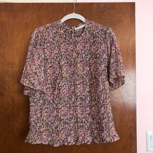 A&f shirred floral top